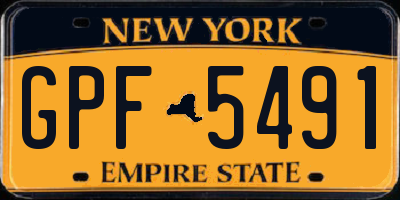 NY license plate GPF5491