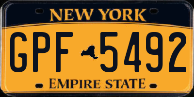 NY license plate GPF5492