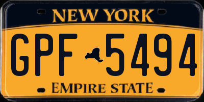 NY license plate GPF5494