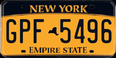 NY license plate GPF5496