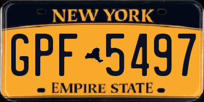 NY license plate GPF5497