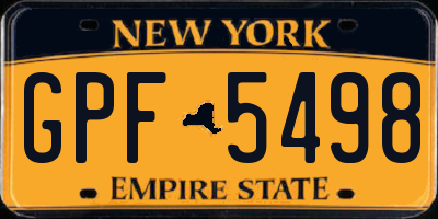 NY license plate GPF5498