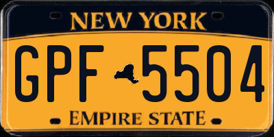 NY license plate GPF5504