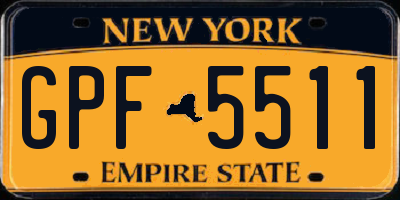 NY license plate GPF5511