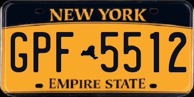 NY license plate GPF5512
