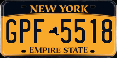 NY license plate GPF5518
