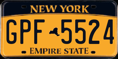 NY license plate GPF5524