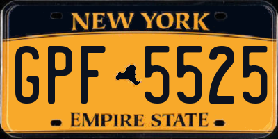 NY license plate GPF5525