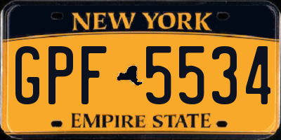 NY license plate GPF5534