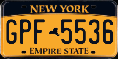 NY license plate GPF5536