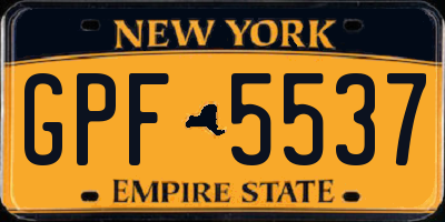 NY license plate GPF5537