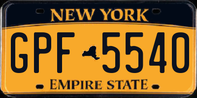 NY license plate GPF5540