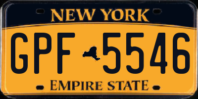 NY license plate GPF5546