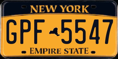 NY license plate GPF5547