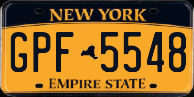 NY license plate GPF5548