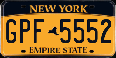 NY license plate GPF5552