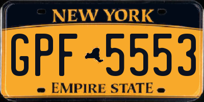 NY license plate GPF5553