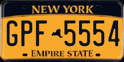 NY license plate GPF5554