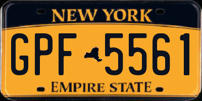 NY license plate GPF5561