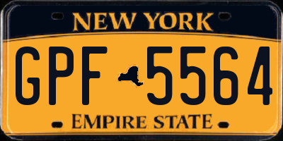NY license plate GPF5564