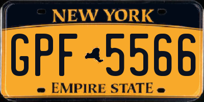 NY license plate GPF5566