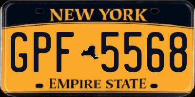 NY license plate GPF5568