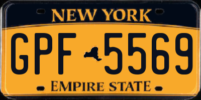 NY license plate GPF5569