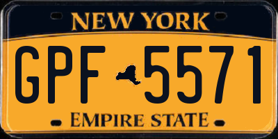 NY license plate GPF5571