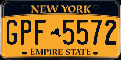 NY license plate GPF5572