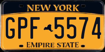 NY license plate GPF5574