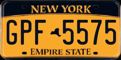 NY license plate GPF5575