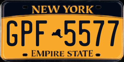 NY license plate GPF5577