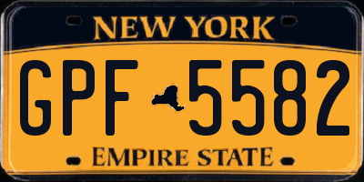 NY license plate GPF5582