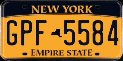NY license plate GPF5584