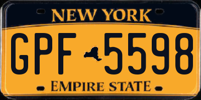 NY license plate GPF5598