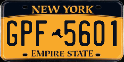 NY license plate GPF5601