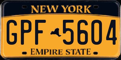NY license plate GPF5604