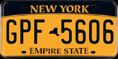 NY license plate GPF5606