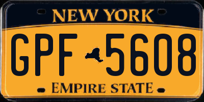 NY license plate GPF5608