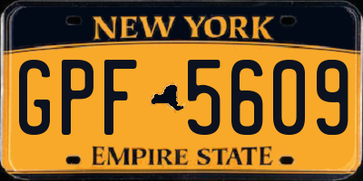 NY license plate GPF5609
