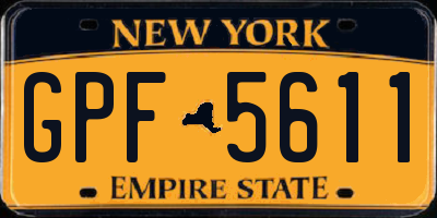 NY license plate GPF5611