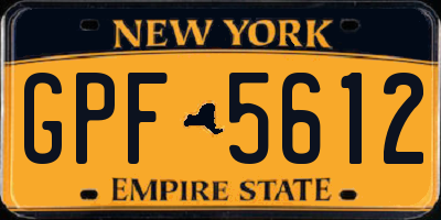 NY license plate GPF5612