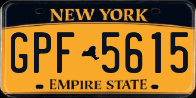 NY license plate GPF5615
