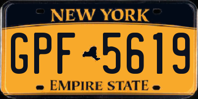 NY license plate GPF5619