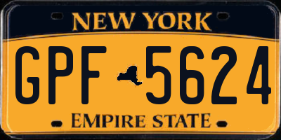 NY license plate GPF5624