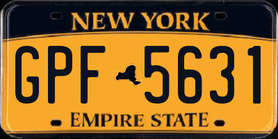 NY license plate GPF5631