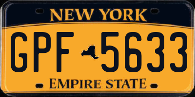 NY license plate GPF5633