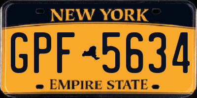 NY license plate GPF5634