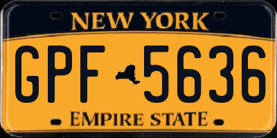NY license plate GPF5636