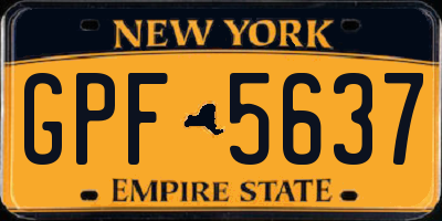 NY license plate GPF5637
